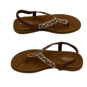 Patrizia by Spring Step Size 10 Trotta Braided/ Rhinestone T-Strap Sandals